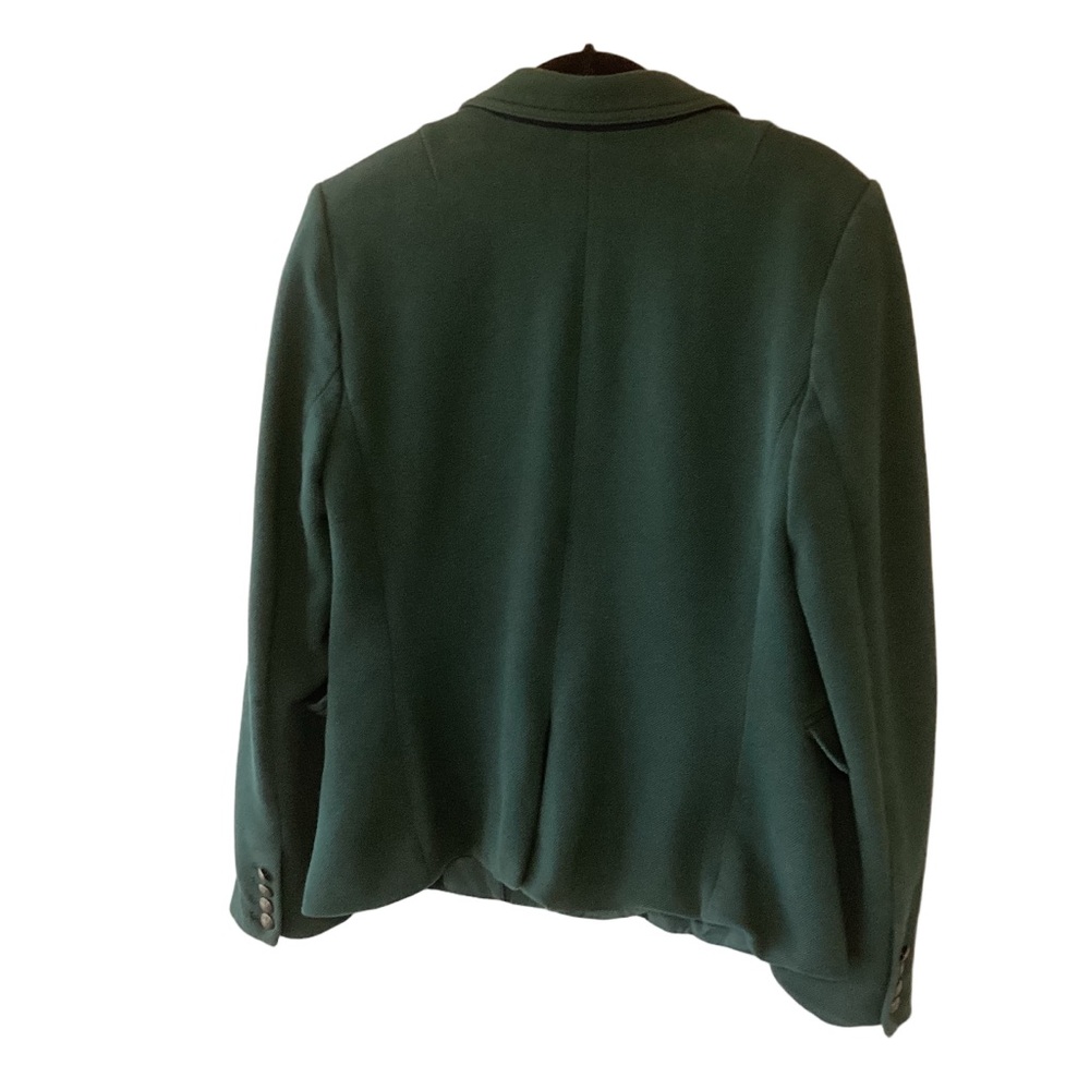Banana Republic Factory Knit Pique Blazer Emerald Green 14 Textured 2-Button - Picture 2 of 9
